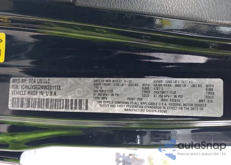 2022 Jeep Wrangler Unlimited Sport S 4X4 from USA, damaged, VIN 1C4HJXDG2NW201113